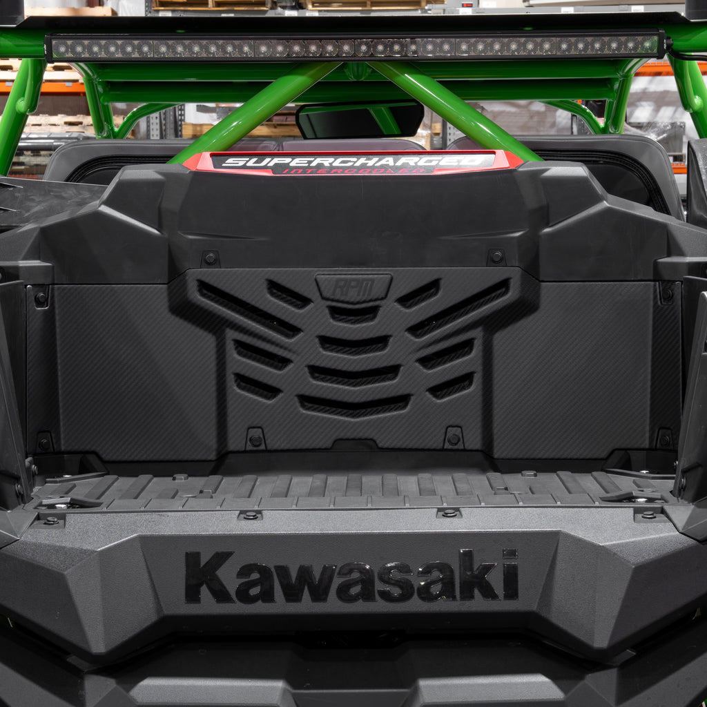RPM Kawasaki H2 Carbon Fiber Louvered Cargo Cover Installed on Vehicle