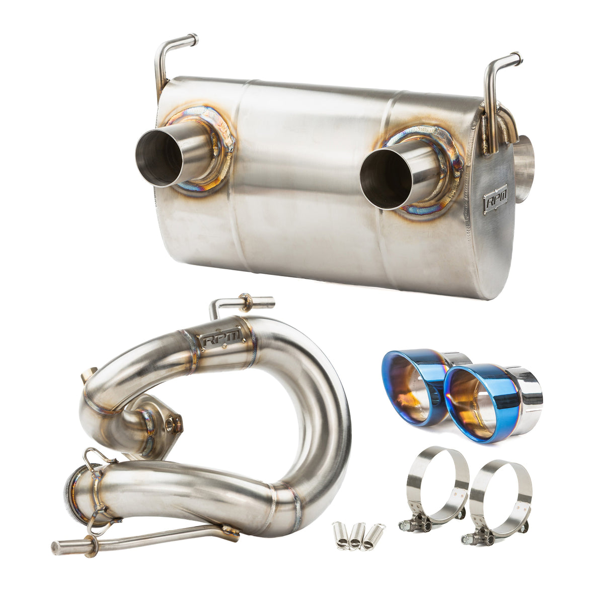 RPM Kawasaki H2 3/4 Exhaust – 2.5" Mid Pipe + Chambered Muffler | Straight or E-Valve Option